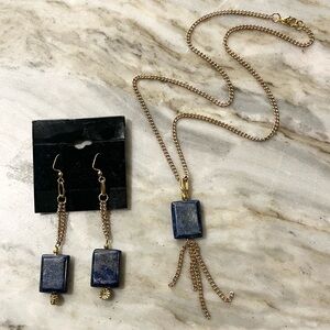 Blue and Gold Jewelry Set